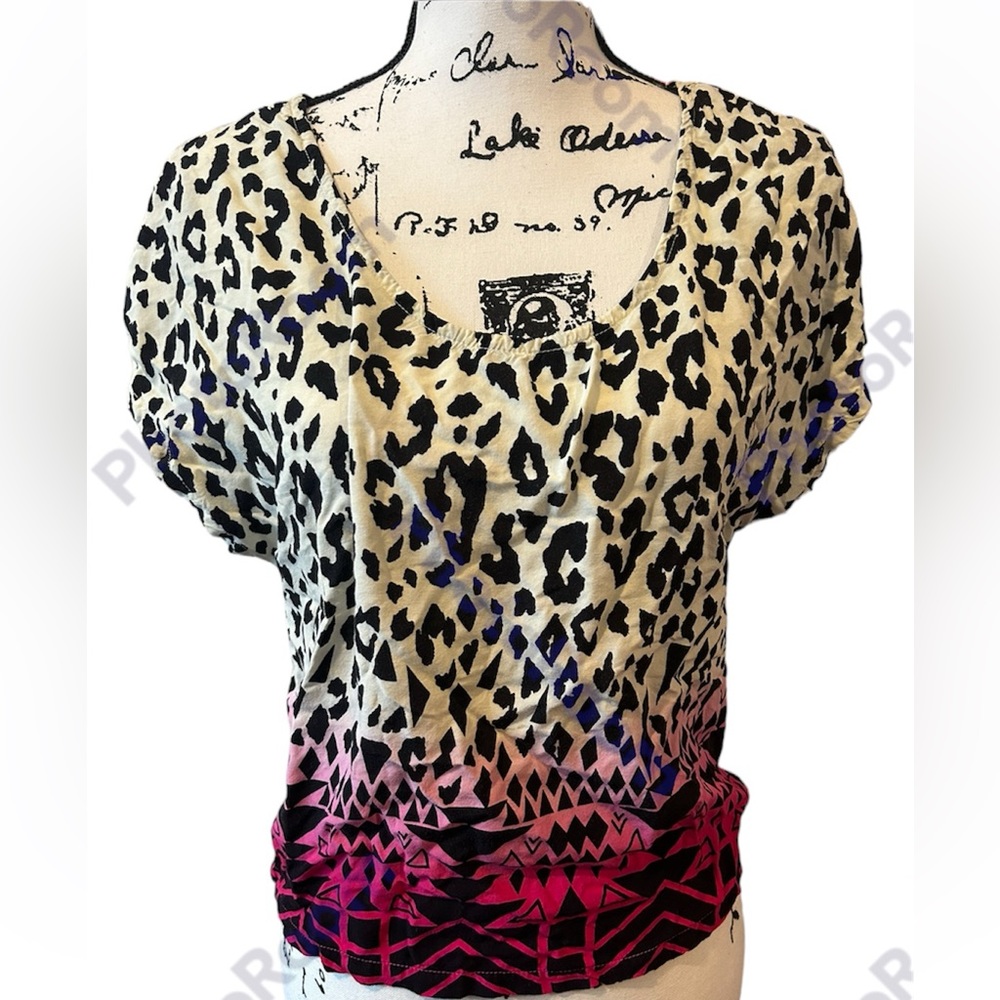 Material Girl Ombré Leopard Print Shirt